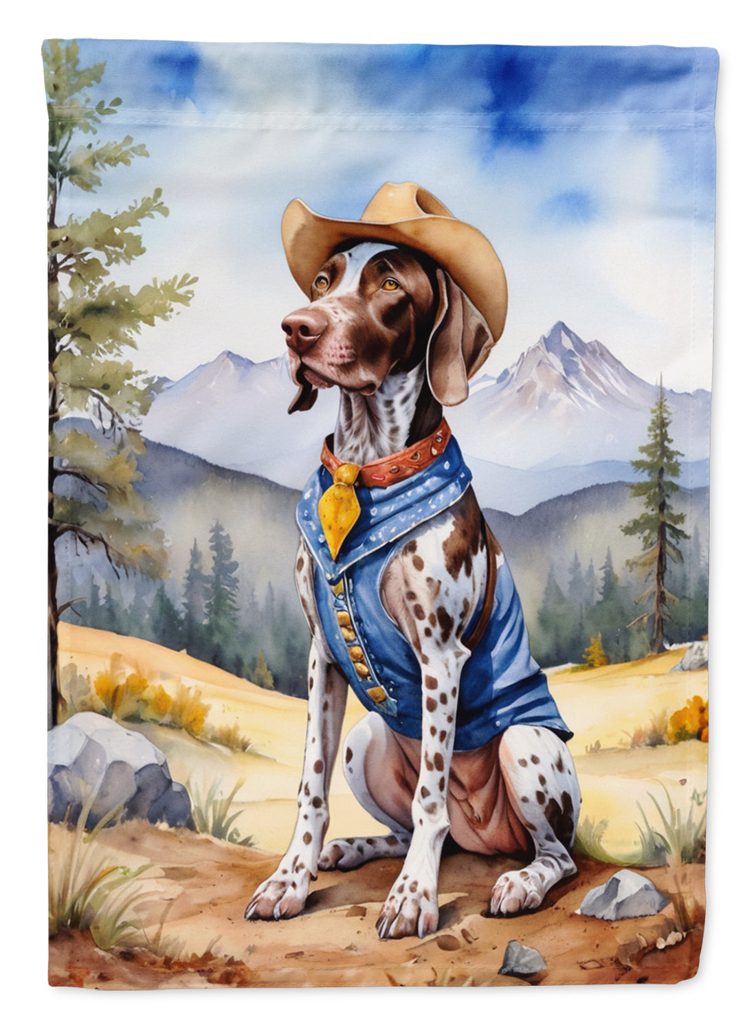 Buy this German Shorthaired Pointer Cowboy Welcome Garden Flag