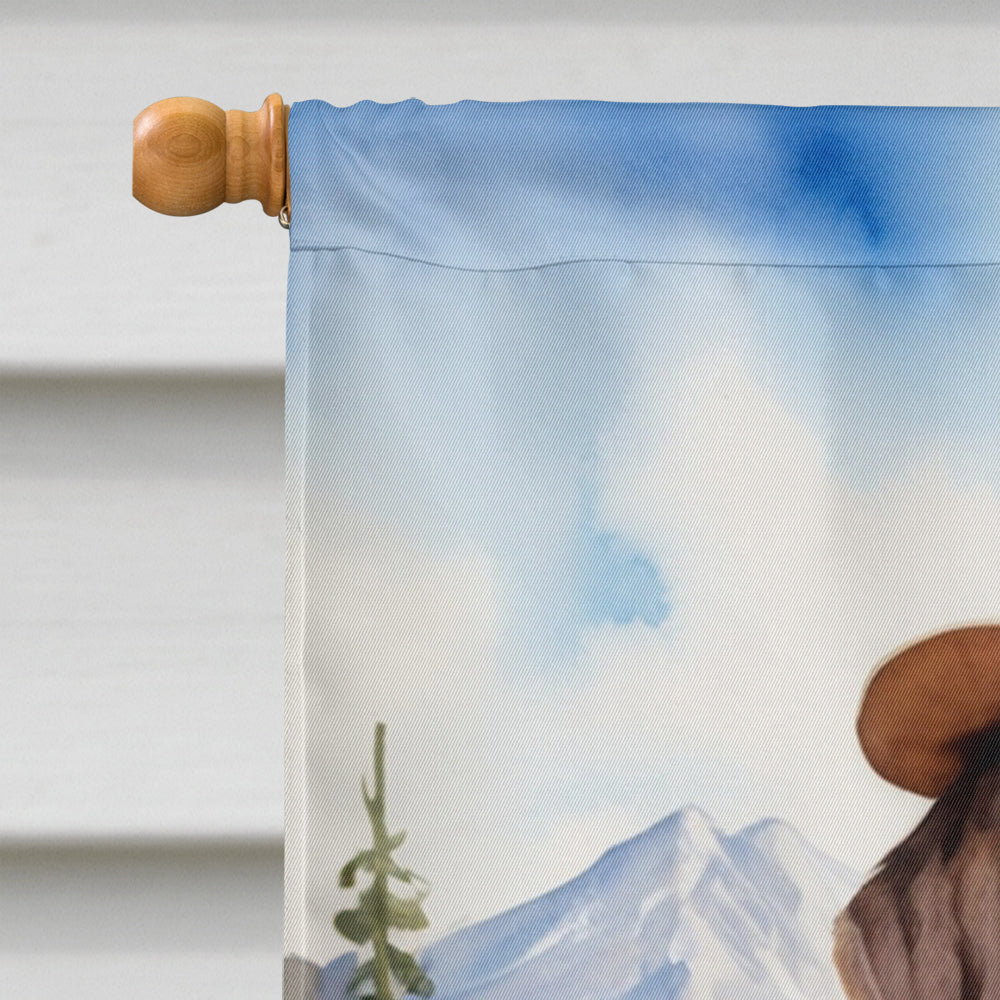 German Wirehaired Pointer Cowboy Welcome House Flag
