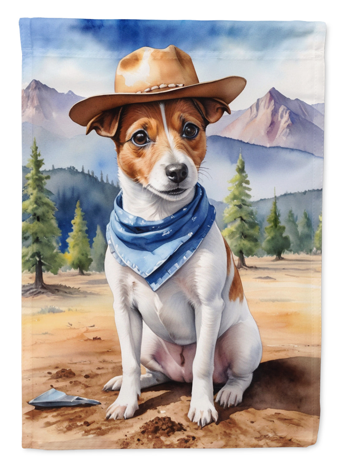 Buy this Jack Russell Terrier Cowboy Welcome House Flag