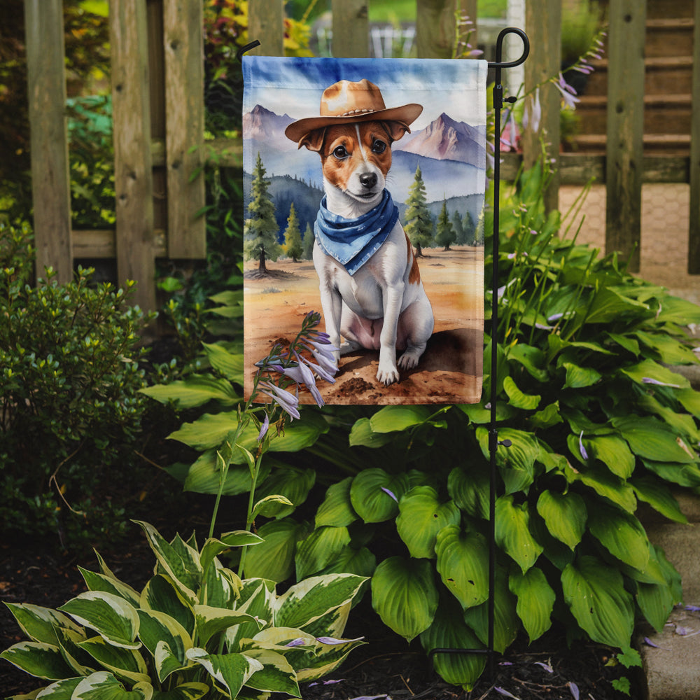 Jack Russell Terrier Cowboy Welcome Garden Flag