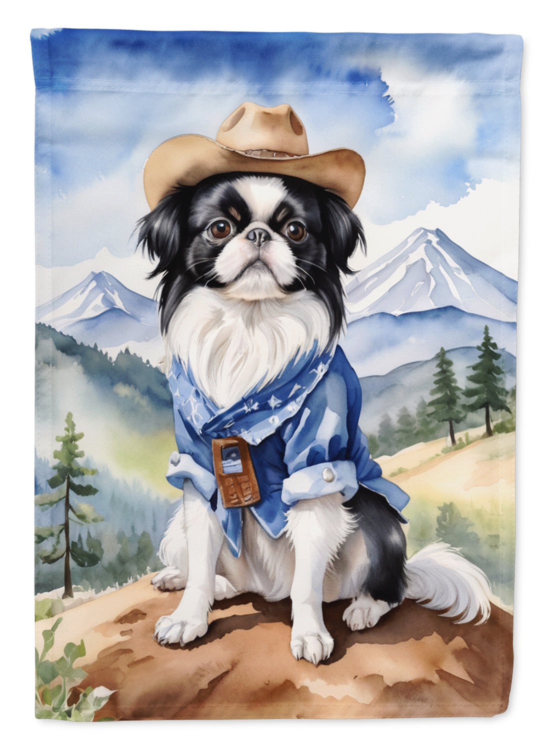 Buy this Japanese Chin Cowboy Welcome House Flag