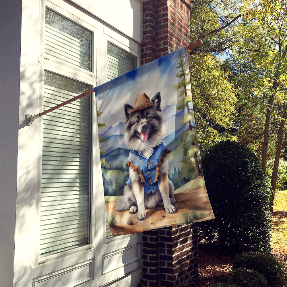 Buy this Keeshond Cowboy Welcome House Flag