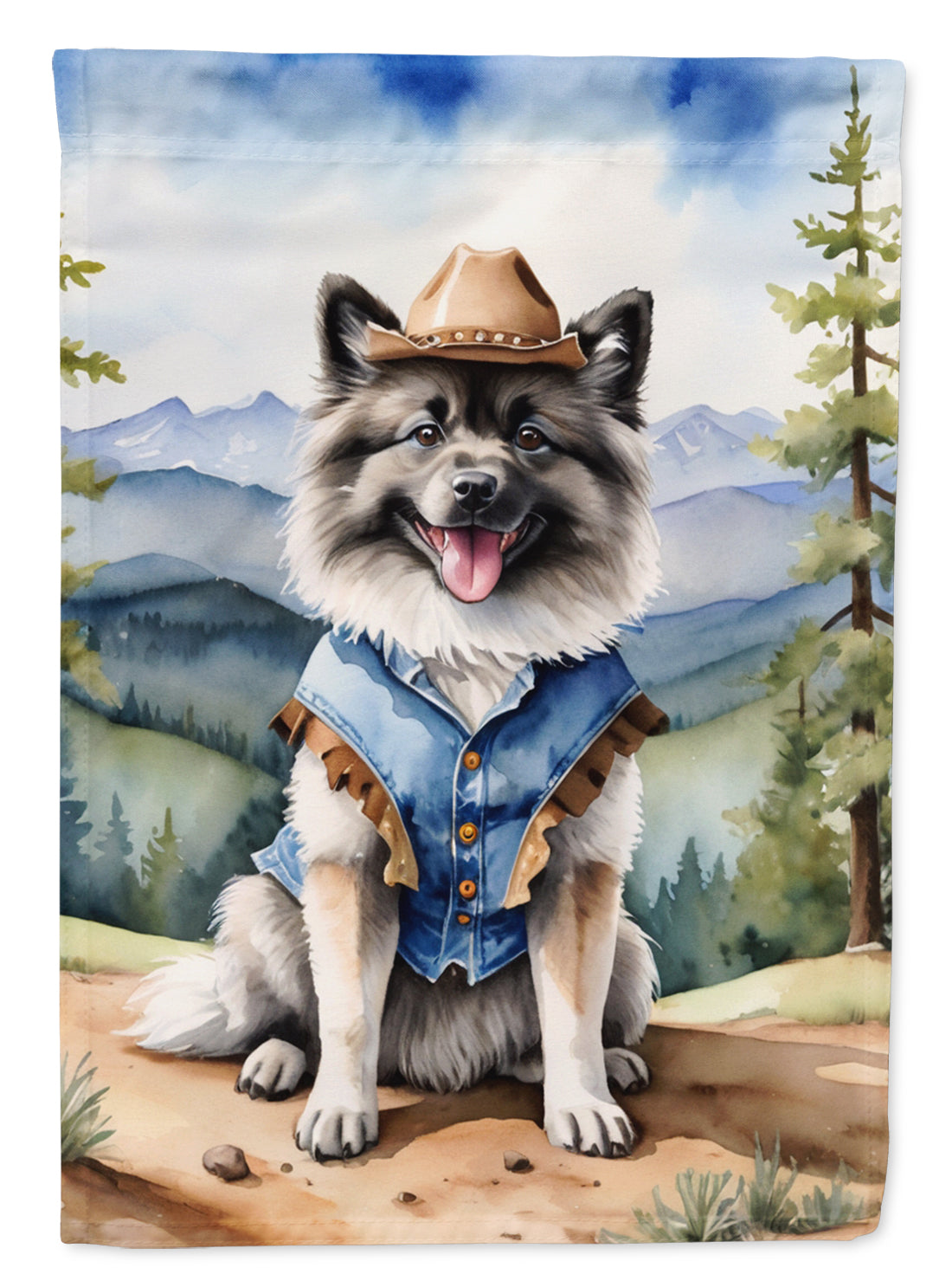 Buy this Keeshond Cowboy Welcome Garden Flag