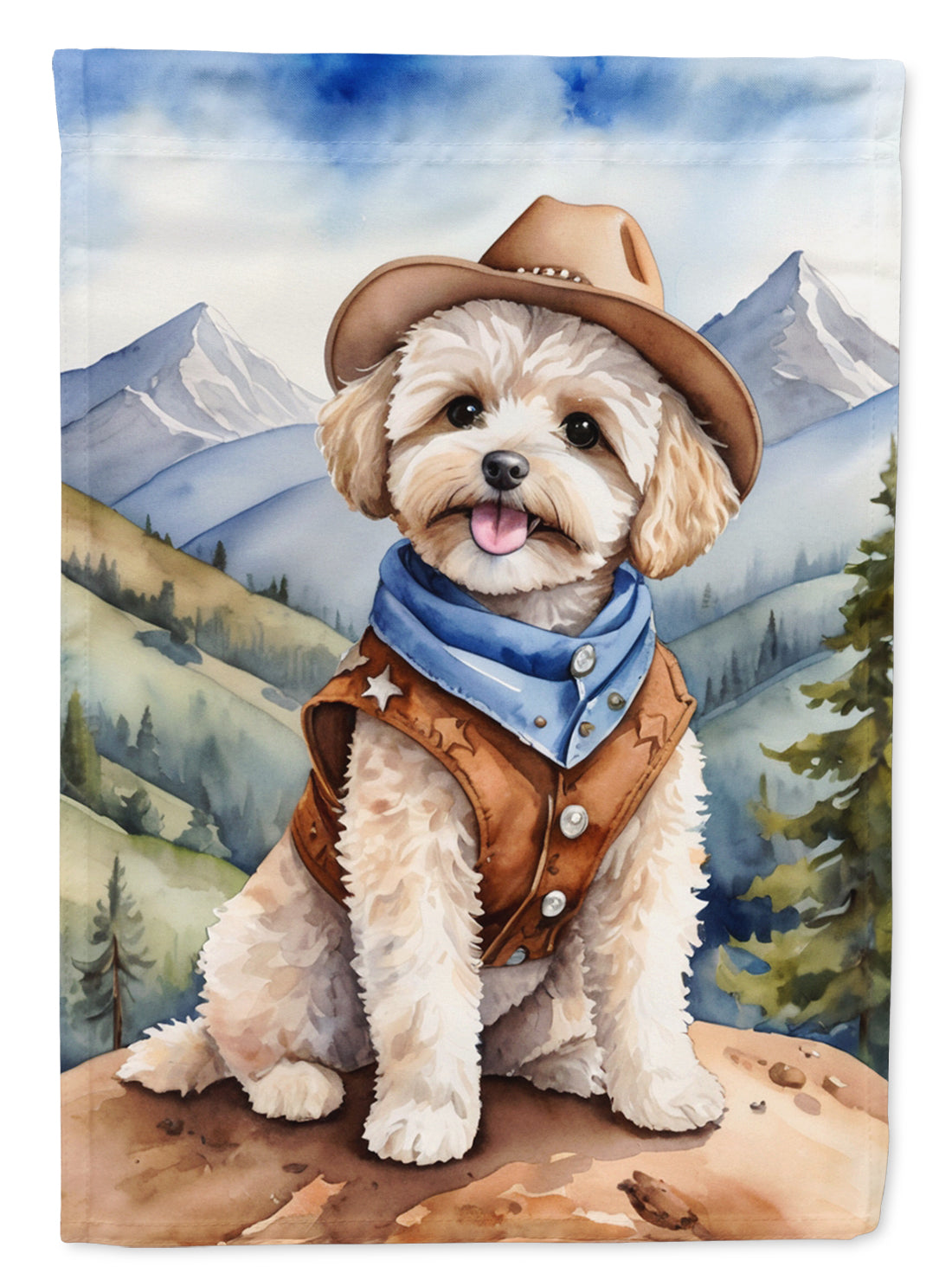 Buy this Maltipoo Cowboy Welcome House Flag