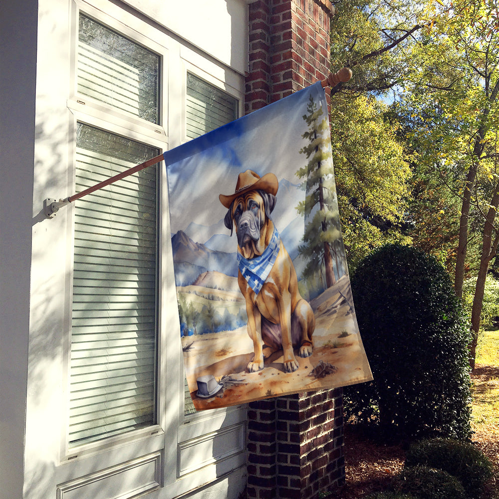 Mastiff Cowboy Welcome House Flag