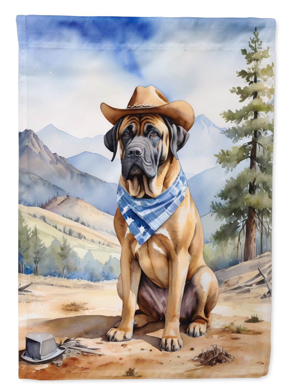 Buy this Mastiff Cowboy Welcome Garden Flag