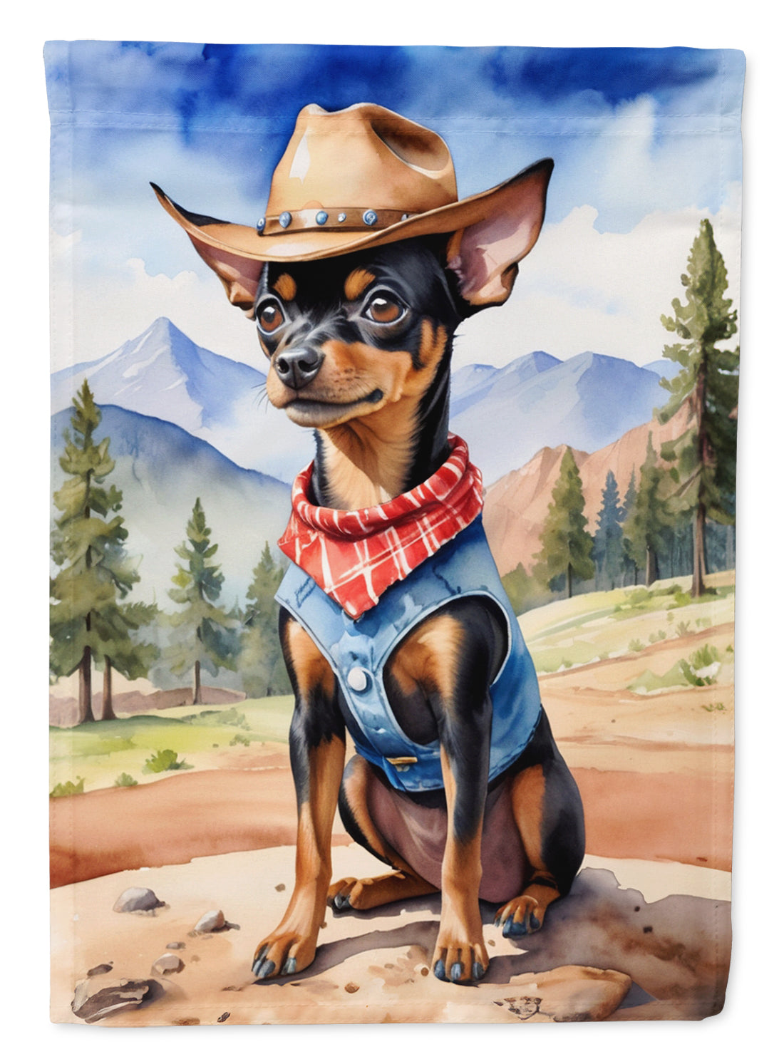 Buy this Miniature Pinscher Cowboy Welcome House Flag