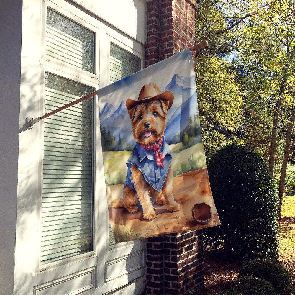 Norfolk Terrier Cowboy Welcome House Flag