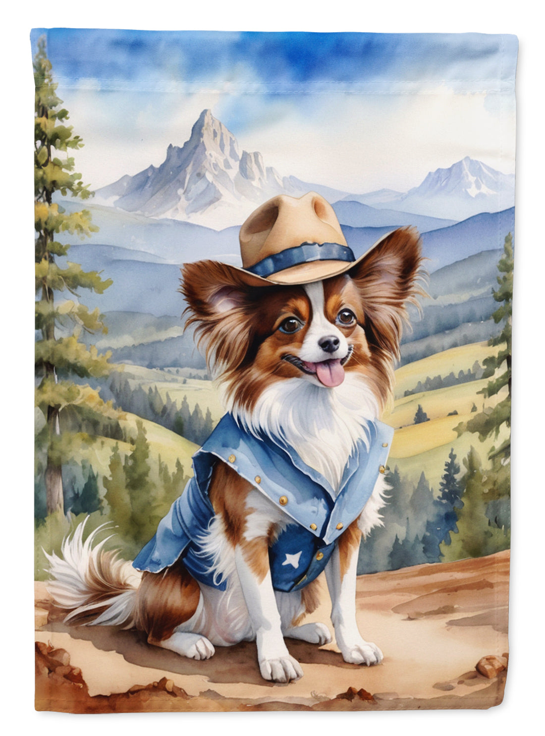 Buy this Papillon Cowboy Welcome House Flag