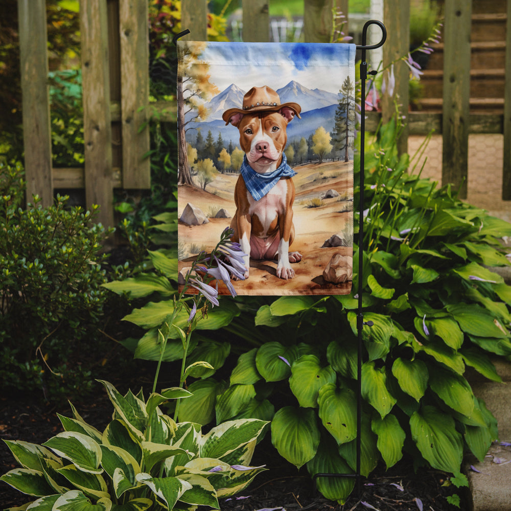 Buy this Pit Bull Terrier Cowboy Welcome Garden Flag