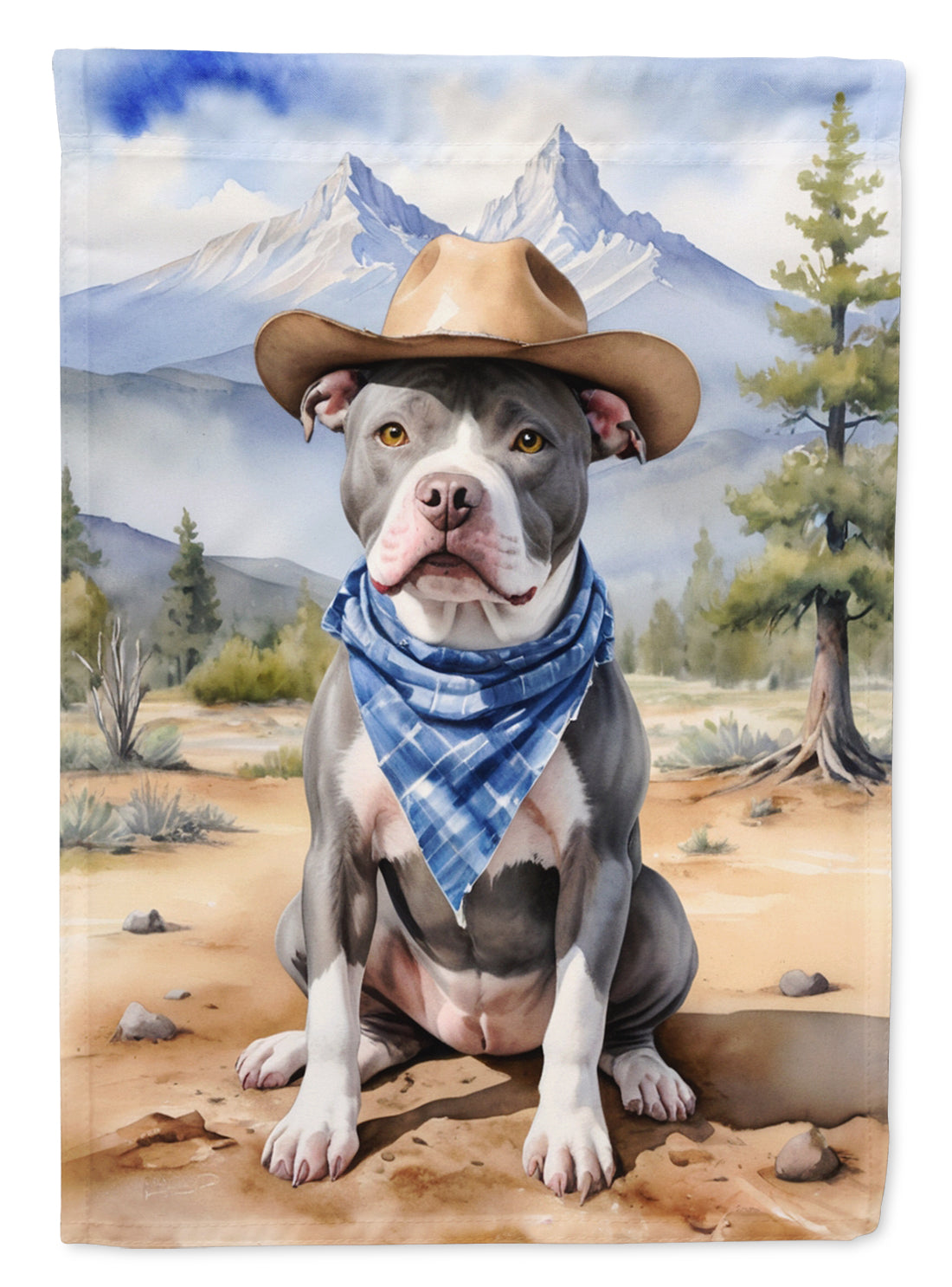 Buy this Pit Bull Terrier Cowboy Welcome Garden Flag