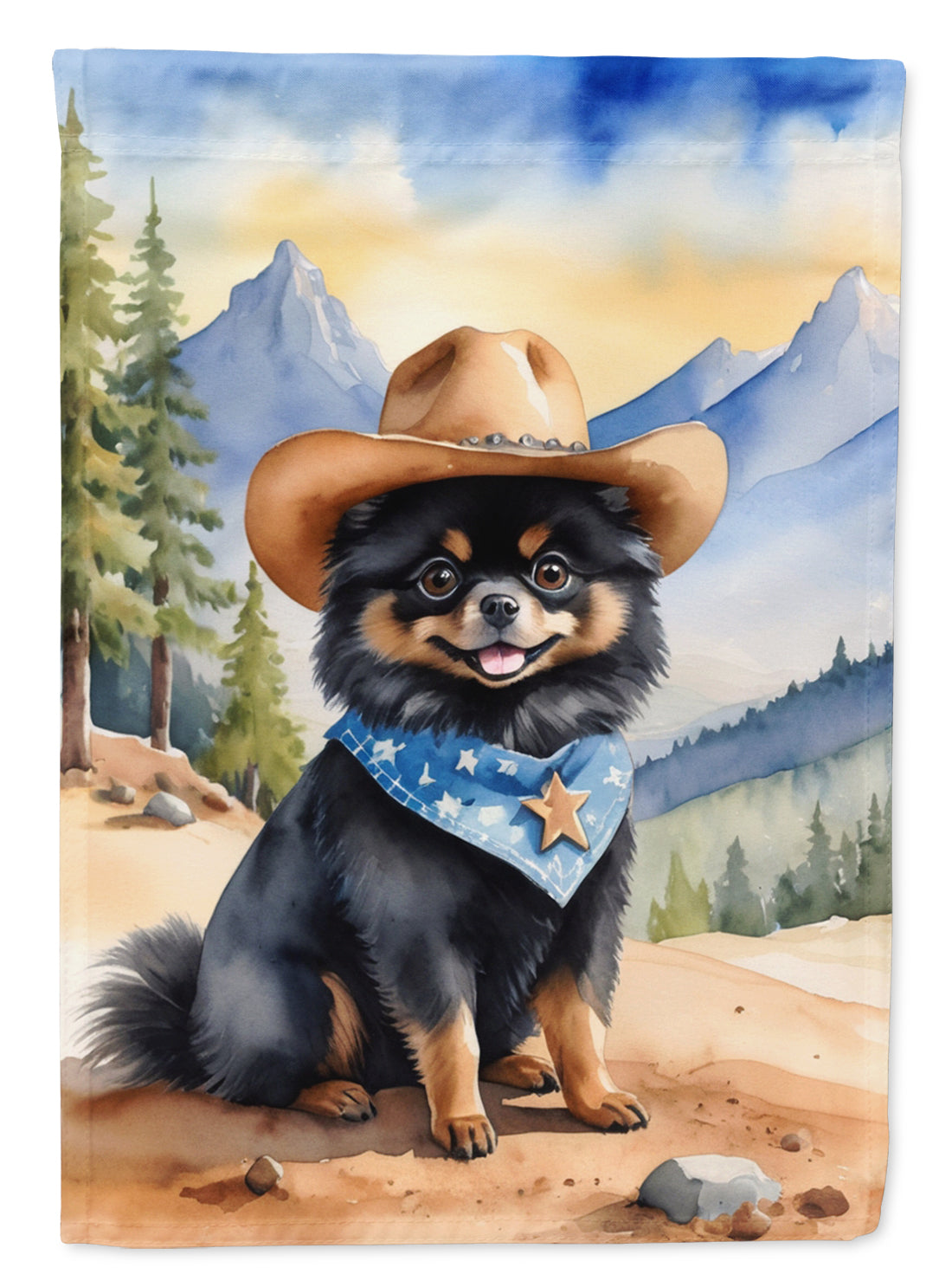 Buy this Pomeranian Cowboy Welcome House Flag