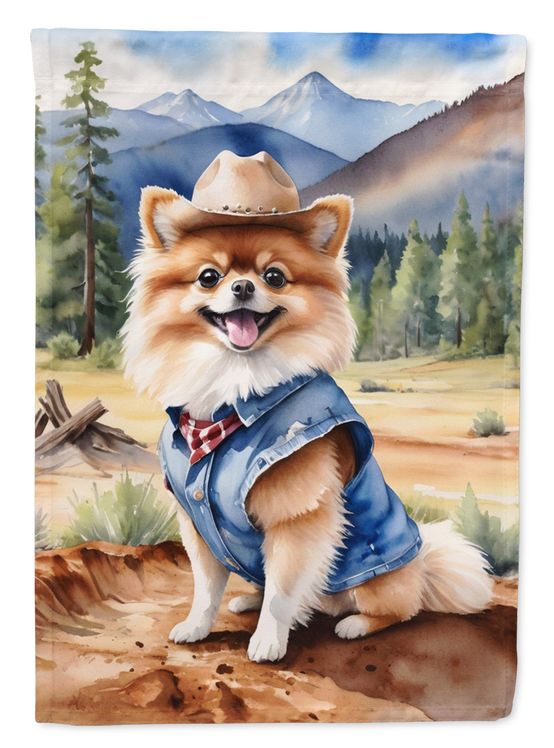 Buy this Pomeranian Cowboy Welcome Garden Flag