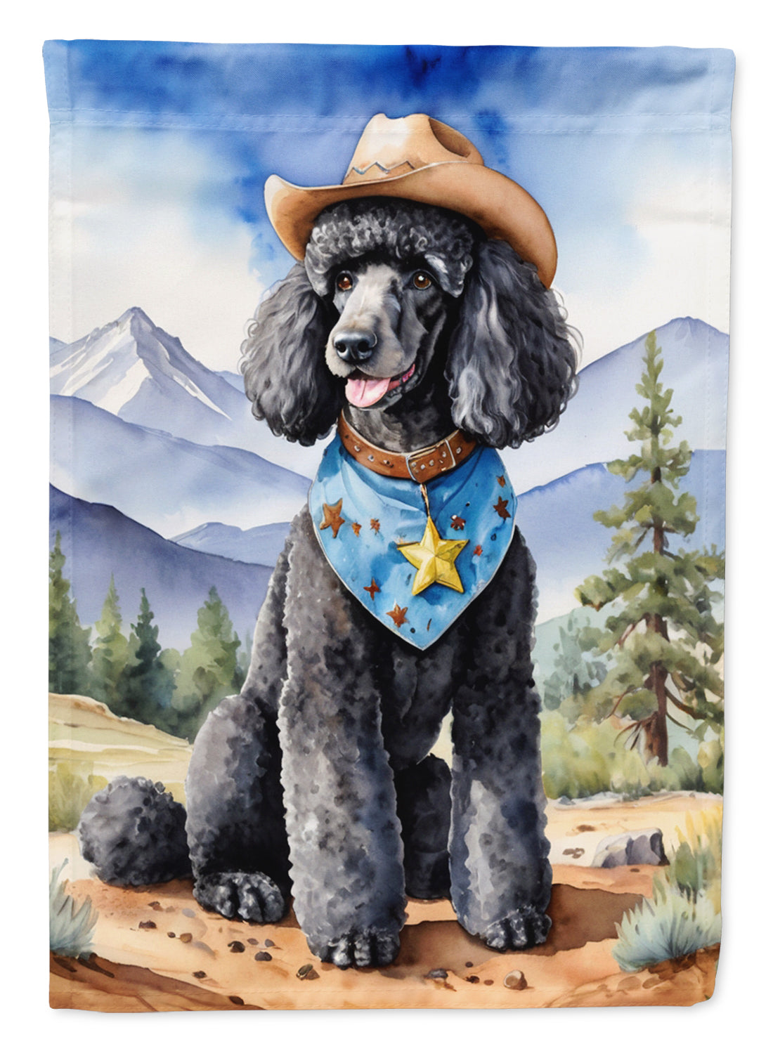 Buy this Black Poodle Cowboy Welcome House Flag
