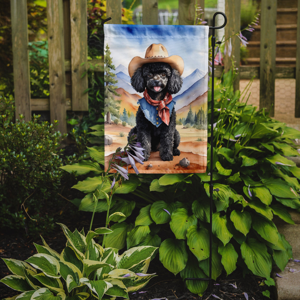 Buy this Black Poodle Cowboy Welcome Garden Flag
