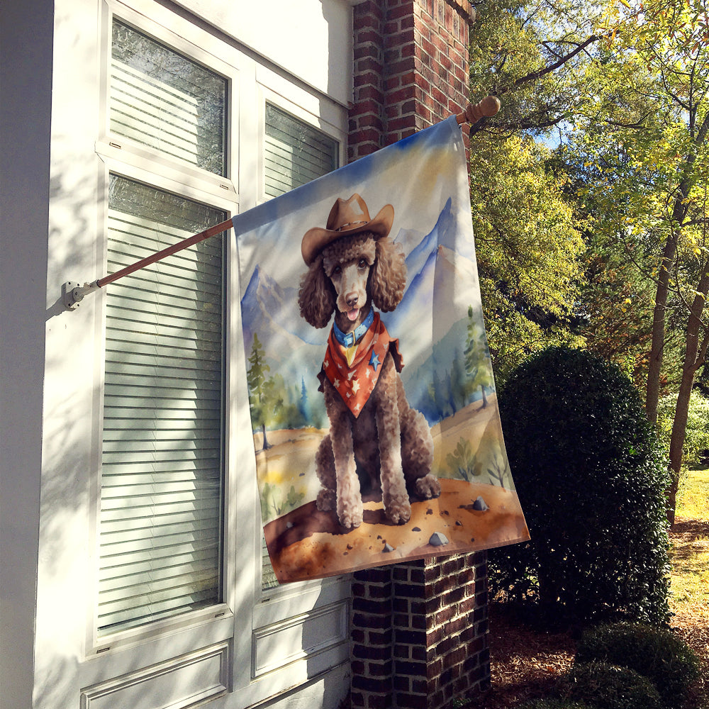 Poodle Cowboy Welcome House Flag