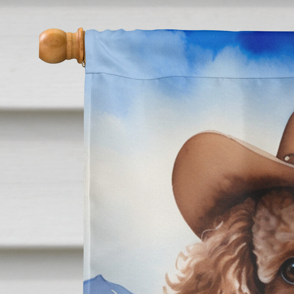 Poodle Cowboy Welcome House Flag
