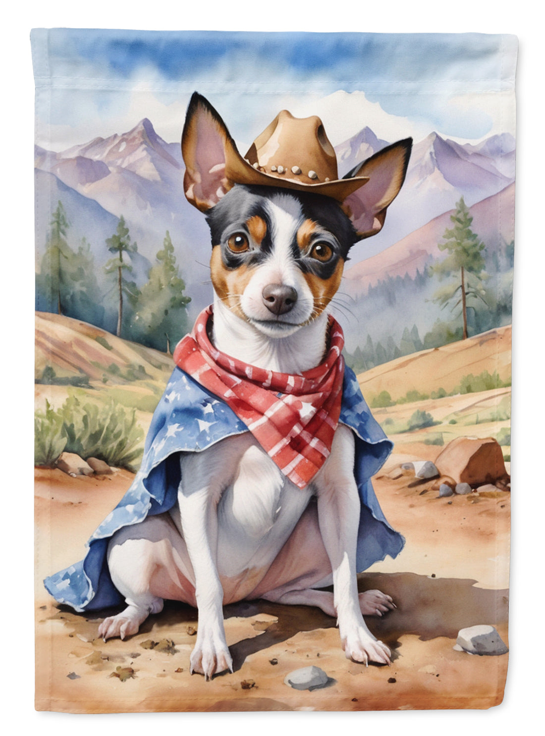 Buy this Rat Terrier Cowboy Welcome Garden Flag
