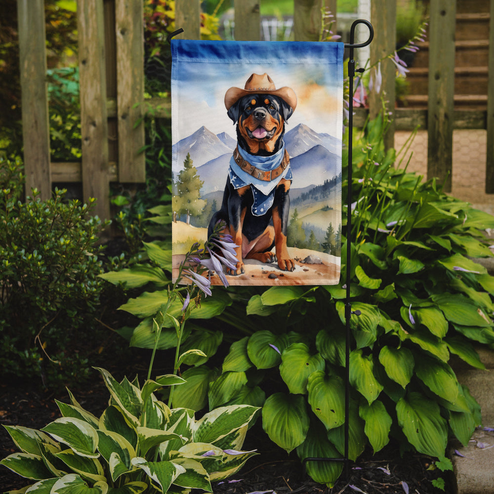 Buy this Rottweiler Cowboy Welcome Garden Flag