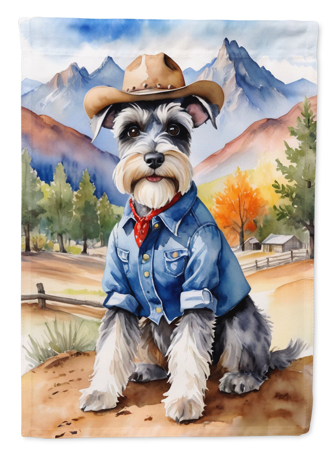 Buy this Schnauzer Cowboy Welcome House Flag