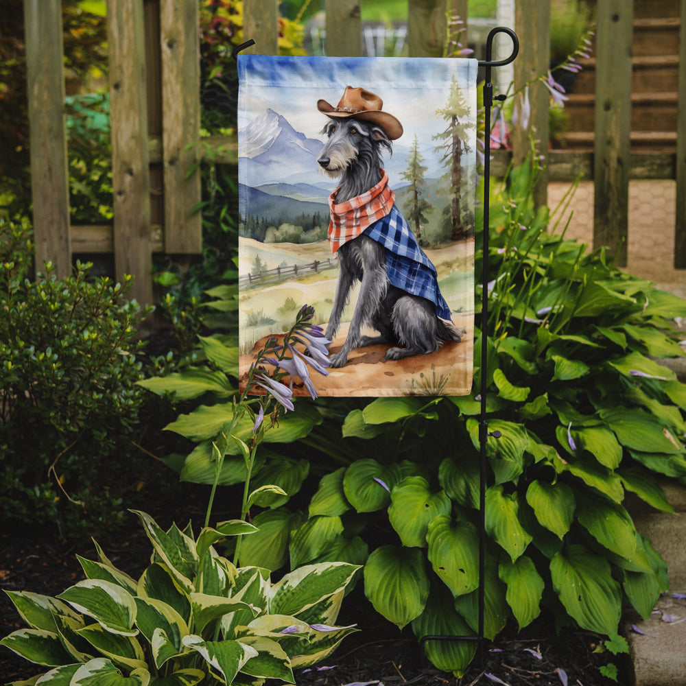 Buy this Scottish Deerhound Cowboy Welcome Garden Flag