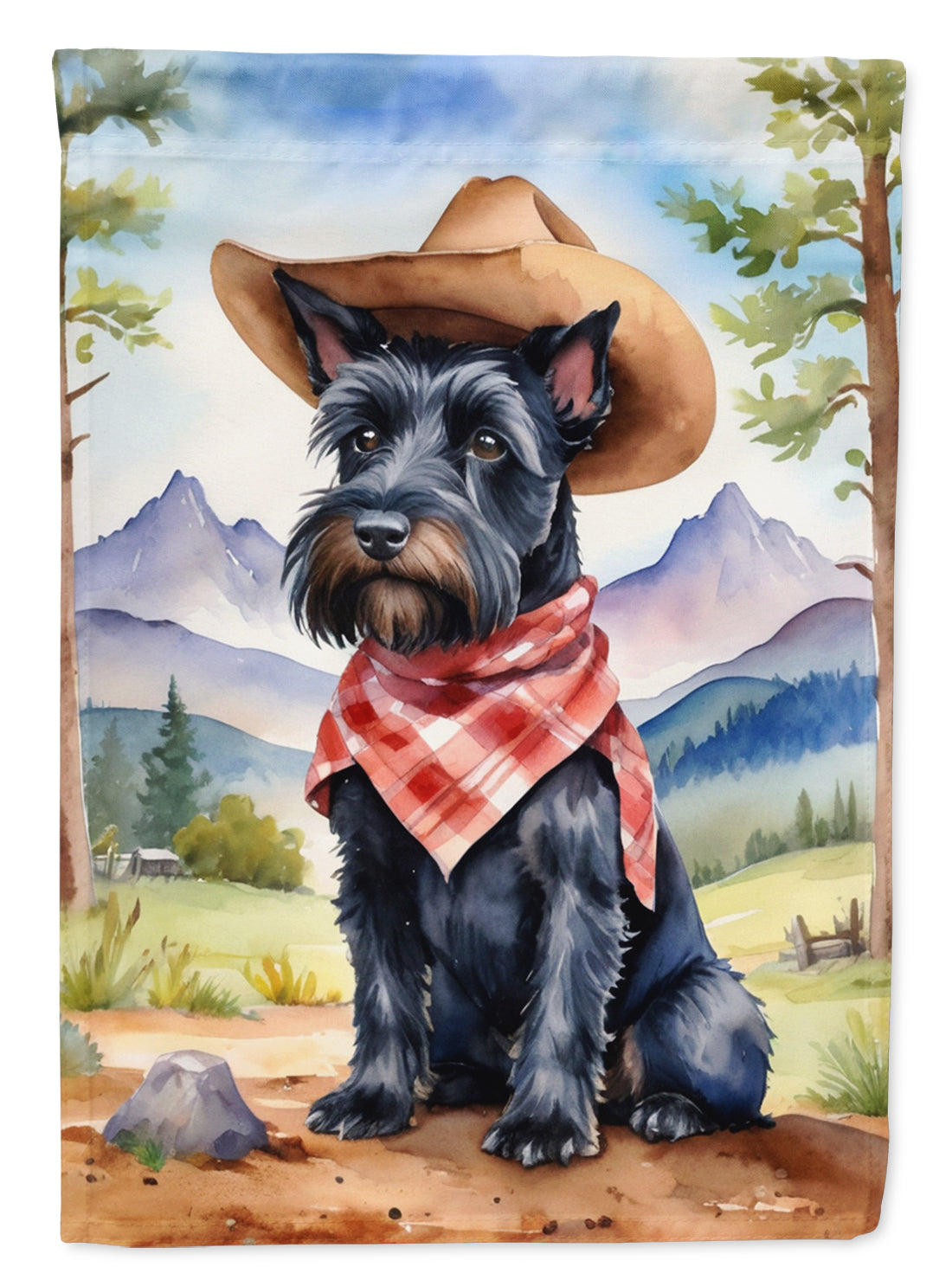 Buy this Scottish Terrier Cowboy Welcome House Flag