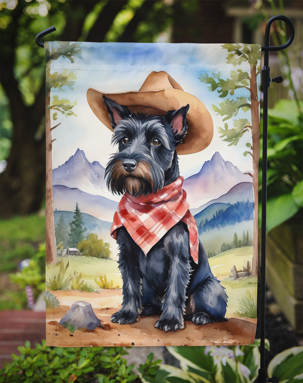 Scottish Terrier Cowboy Welcome Garden Flag