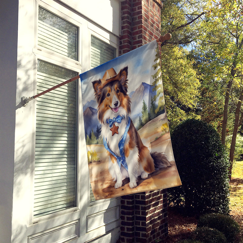 Buy this Sheltie Cowboy Welcome House Flag