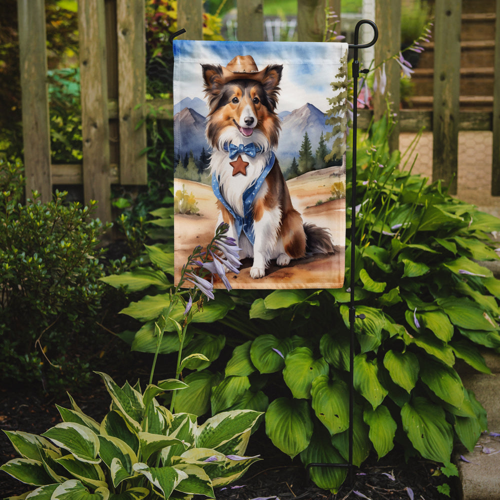 Buy this Sheltie Cowboy Welcome Garden Flag