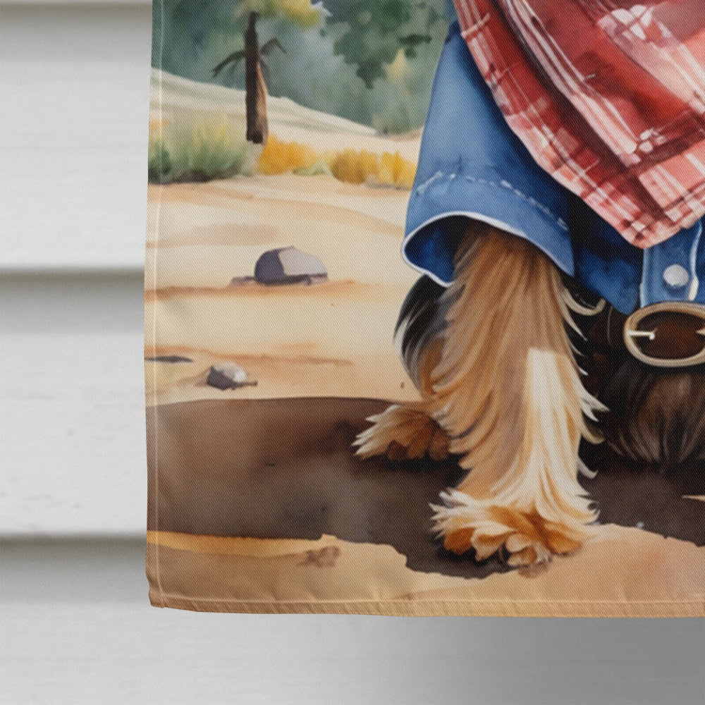 Silky Terrier Cowboy Welcome House Flag
