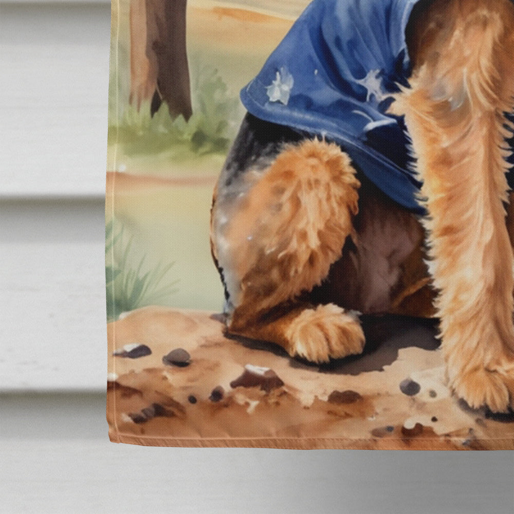 Welsh Terrier Cowboy Welcome House Flag