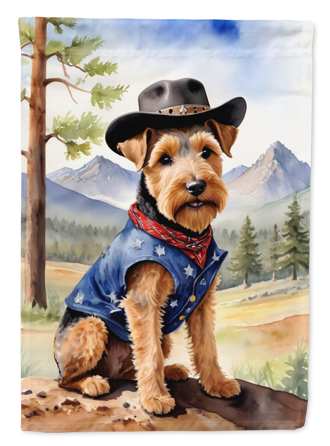 Buy this Welsh Terrier Cowboy Welcome House Flag
