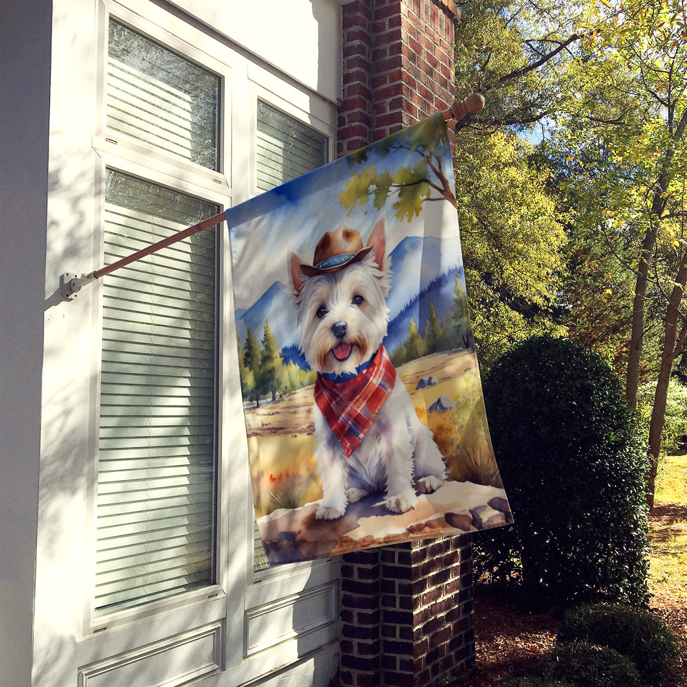 Westie Cowboy Welcome House Flag
