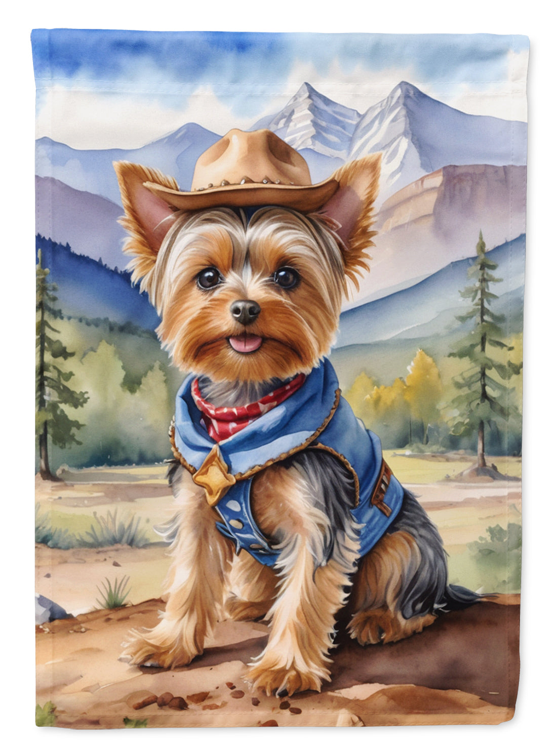 Buy this Yorkshire Terrier Yorkie Cowboy Welcome House Flag