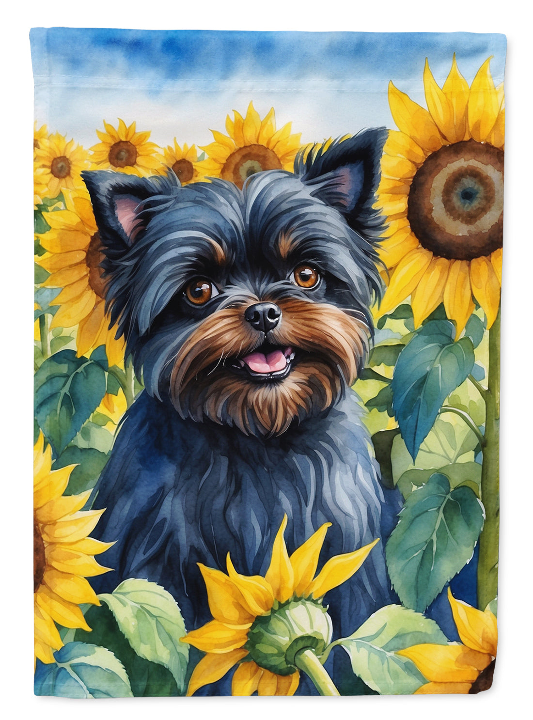Buy this Affenpinscher in Sunflowers House Flag