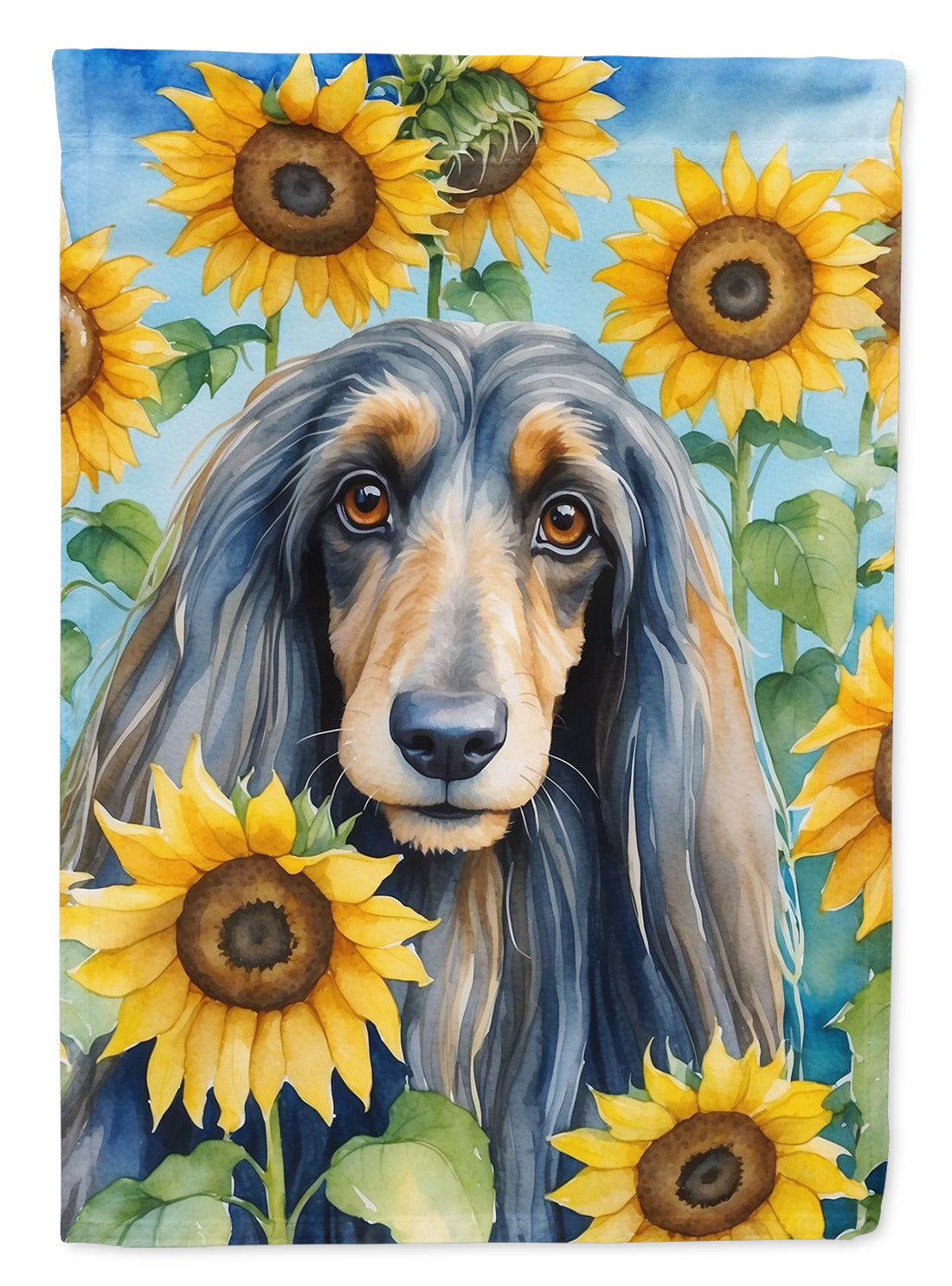 Buy this Afghan Hound in Sunflowers House Flag