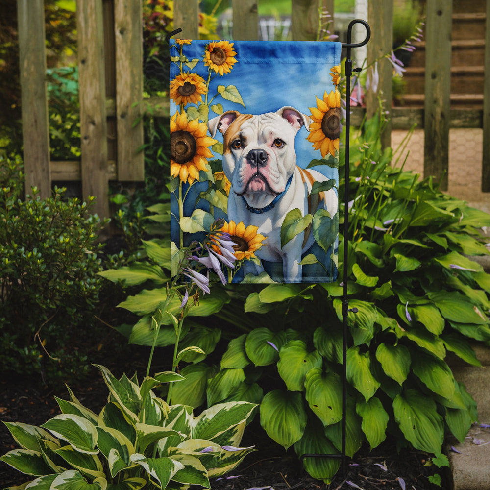 Buy this American Bulldog in Sunflowers Garden Flag