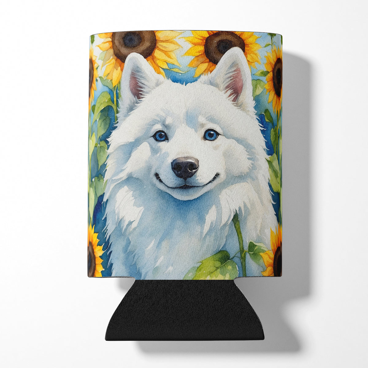 Buy this American Eskimo in Sunflowers Can or Bottle Hugger