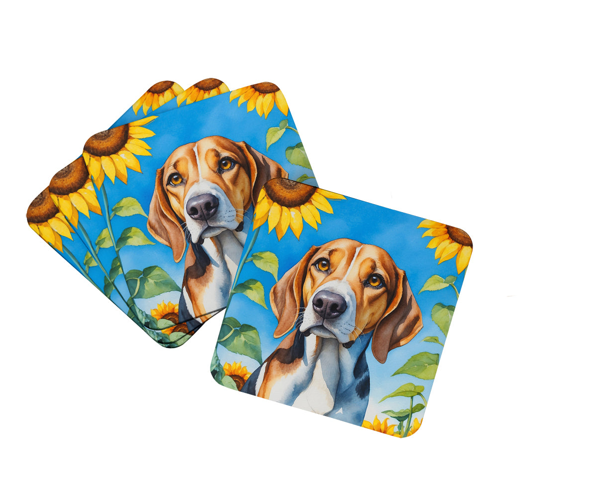 Buy this American Foxhound in Sunflowers Foam Coasters
