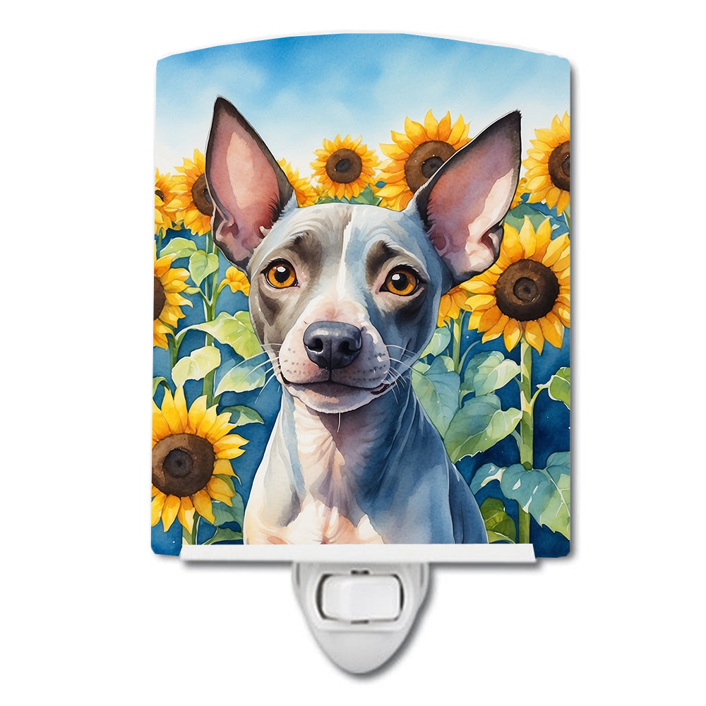 Buy this American Hairless Terrier in Sunflowers Ceramic Night Light