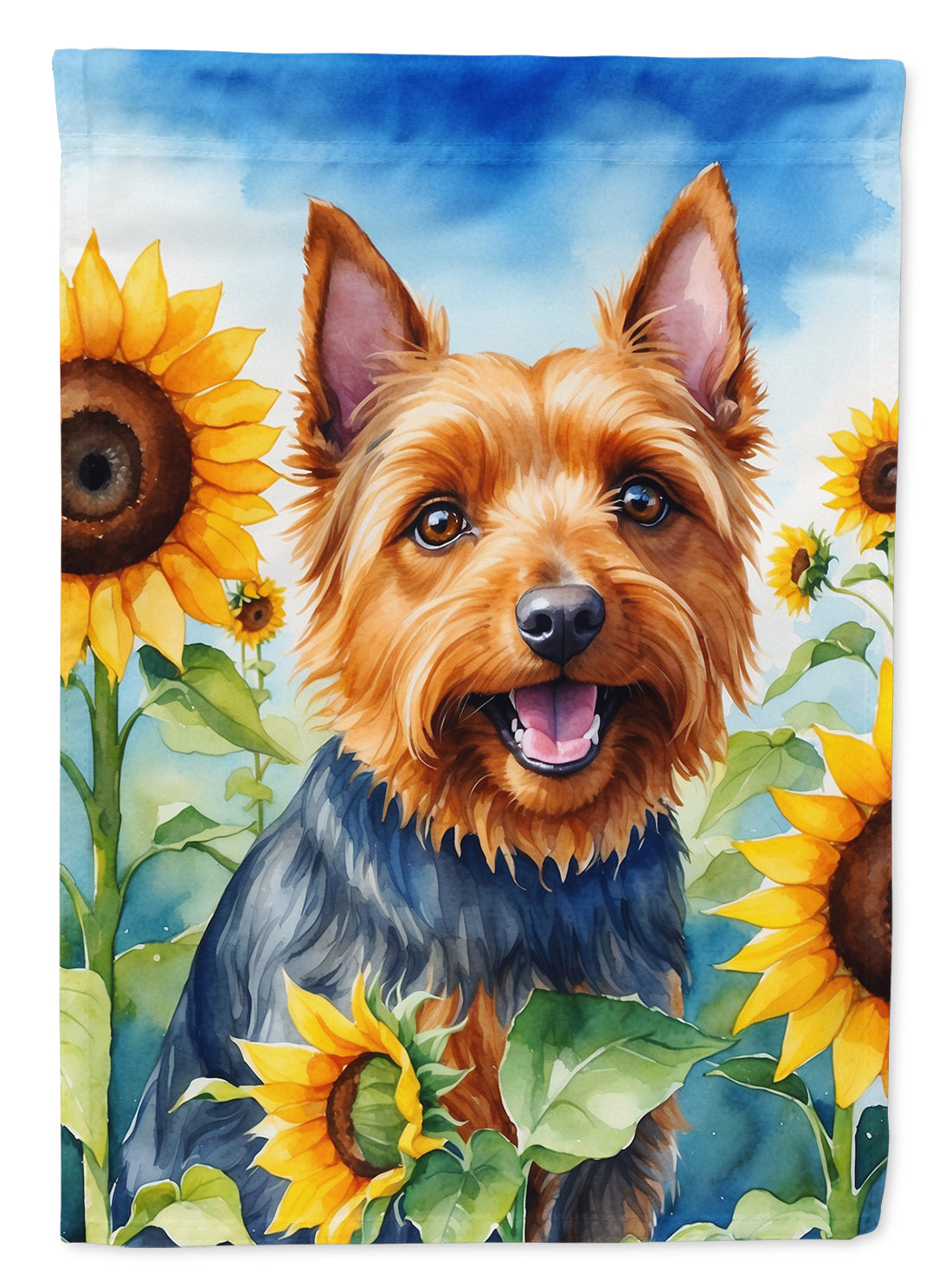 Buy this Australian Terrier in Sunflowers House Flag