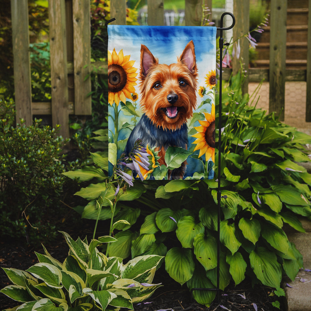 Australian Terrier in Sunflowers Garden Flag