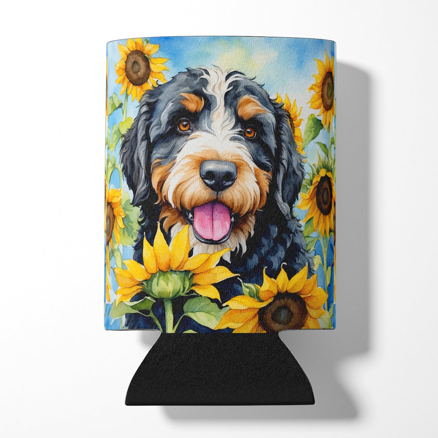Buy this Bernedoodle in Sunflowers Can or Bottle Hugger