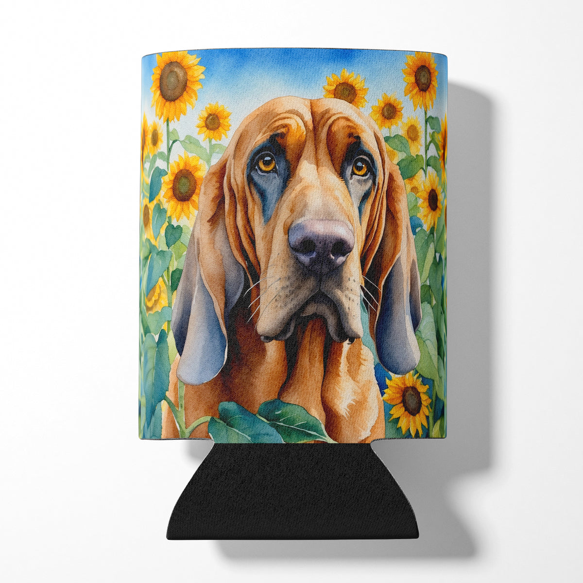 Buy this Bloodhound in Sunflowers Can or Bottle Hugger