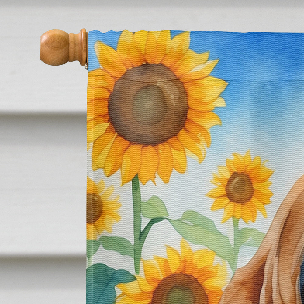 Bloodhound in Sunflowers House Flag