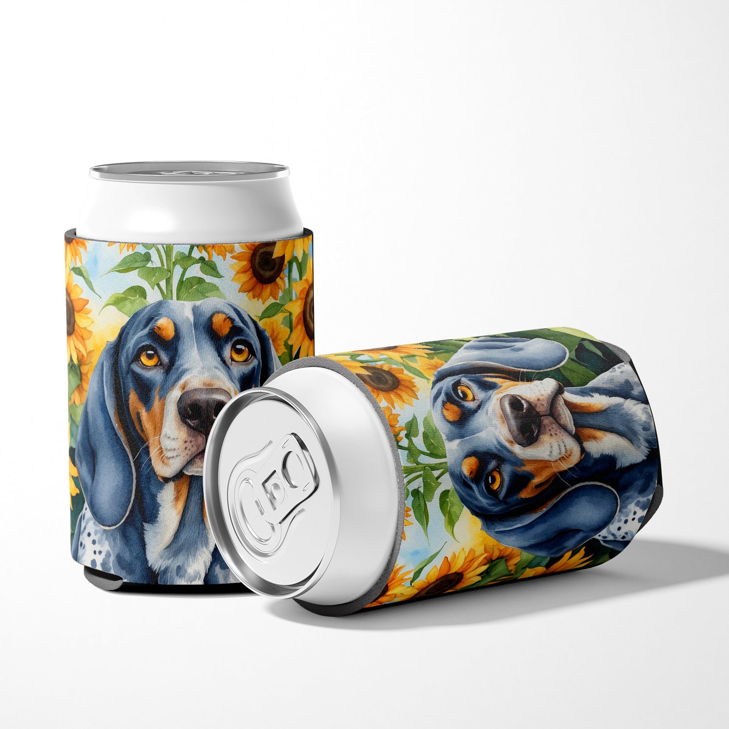 Bluetick Coonhound in Sunflowers Can or Bottle Hugger