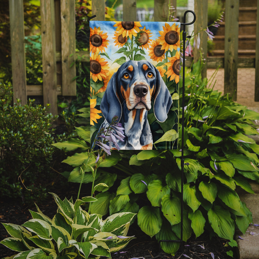 Bluetick Coonhound in Sunflowers Garden Flag