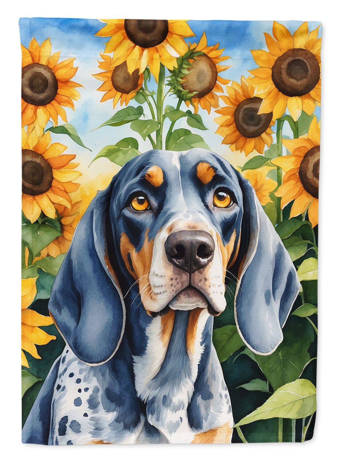 Buy this Bluetick Coonhound in Sunflowers Garden Flag