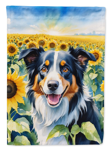 Buy this Border Collie in Sunflowers House Flag