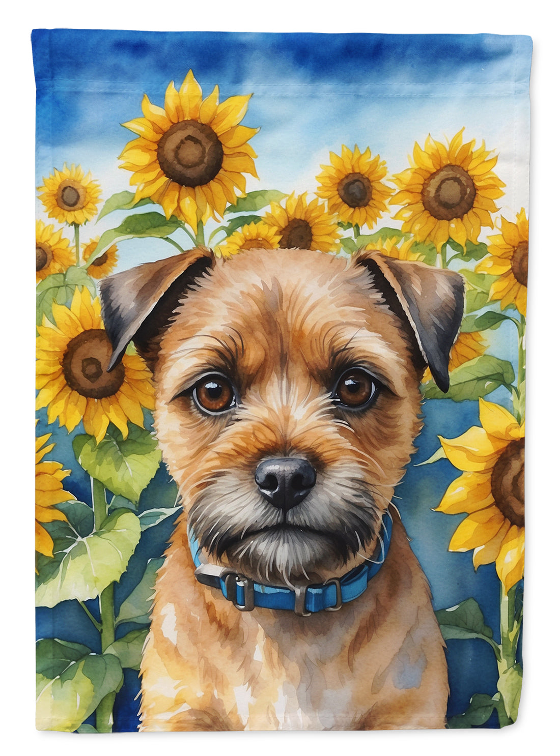 Buy this Border Terrier in Sunflowers Garden Flag